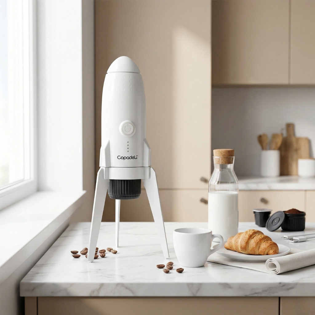 Portable Self-Heating Espresso Machine — Compact Electric Brew Device