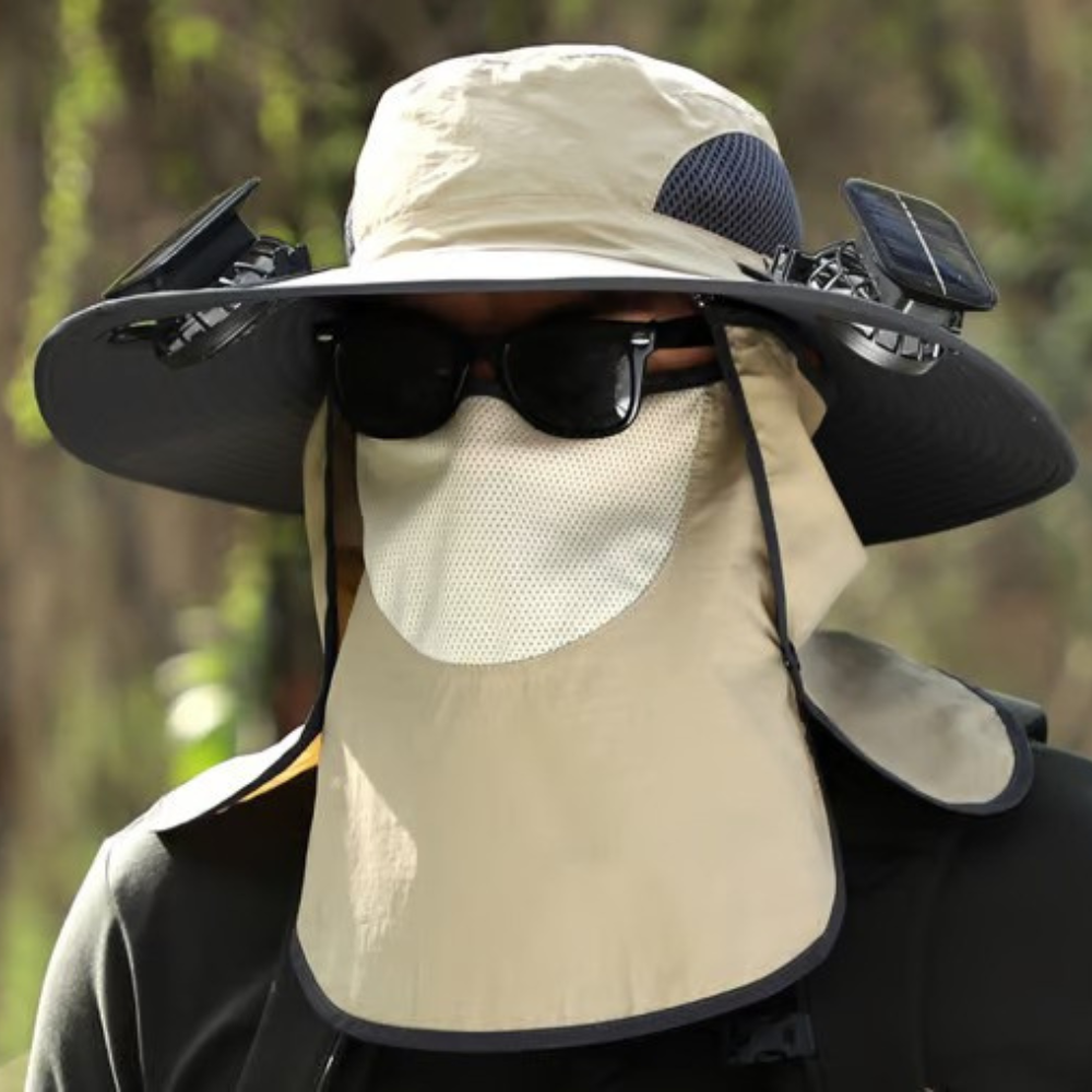 Solar Powered Hat — Dual Cooling Fans, Three Speed Settings