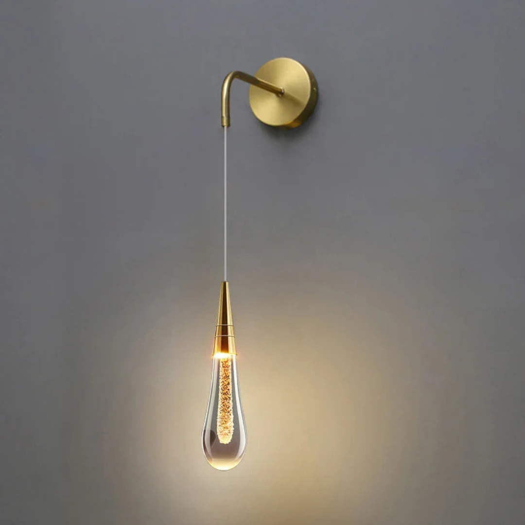 Astraeon Crystal Glass Frame Wall Light With Metal Frame For Living Room