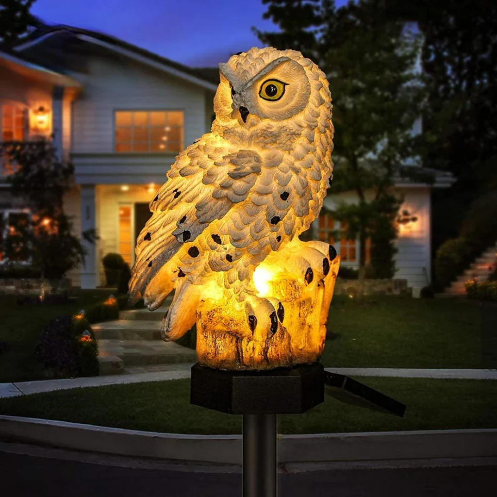 NyraGlow Solar Owl Pathway Light For Outdoor Glow Garden