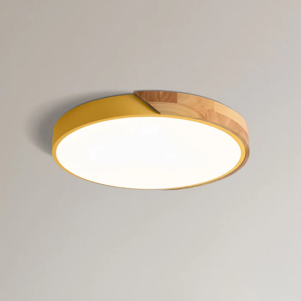 Wood Ceiling Light — Scandinavian Style, Warm LED Glow