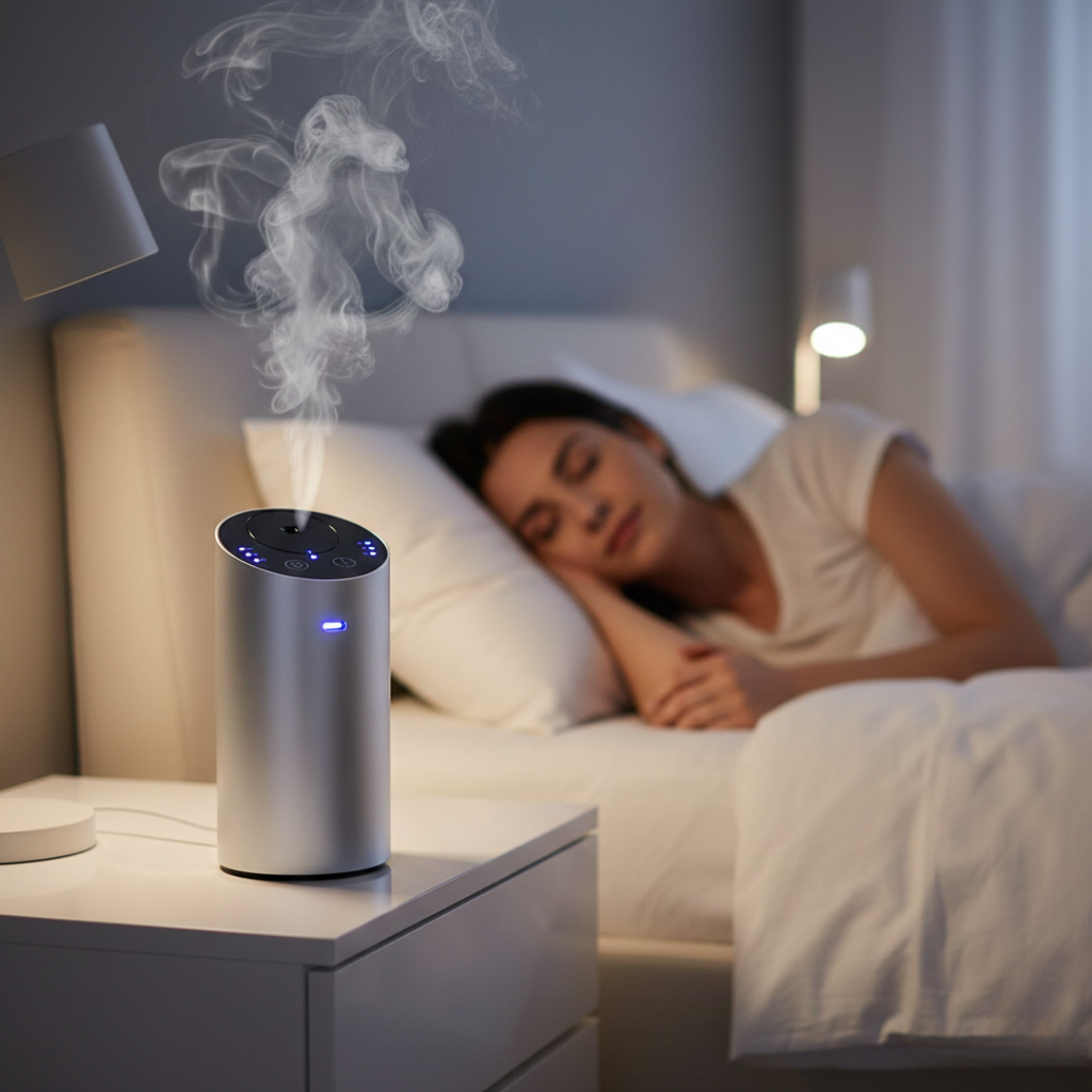 Bezdrátový přenosný aroma difuzér — vestavěná dobíjecí baterie, bezvodý mechanismus