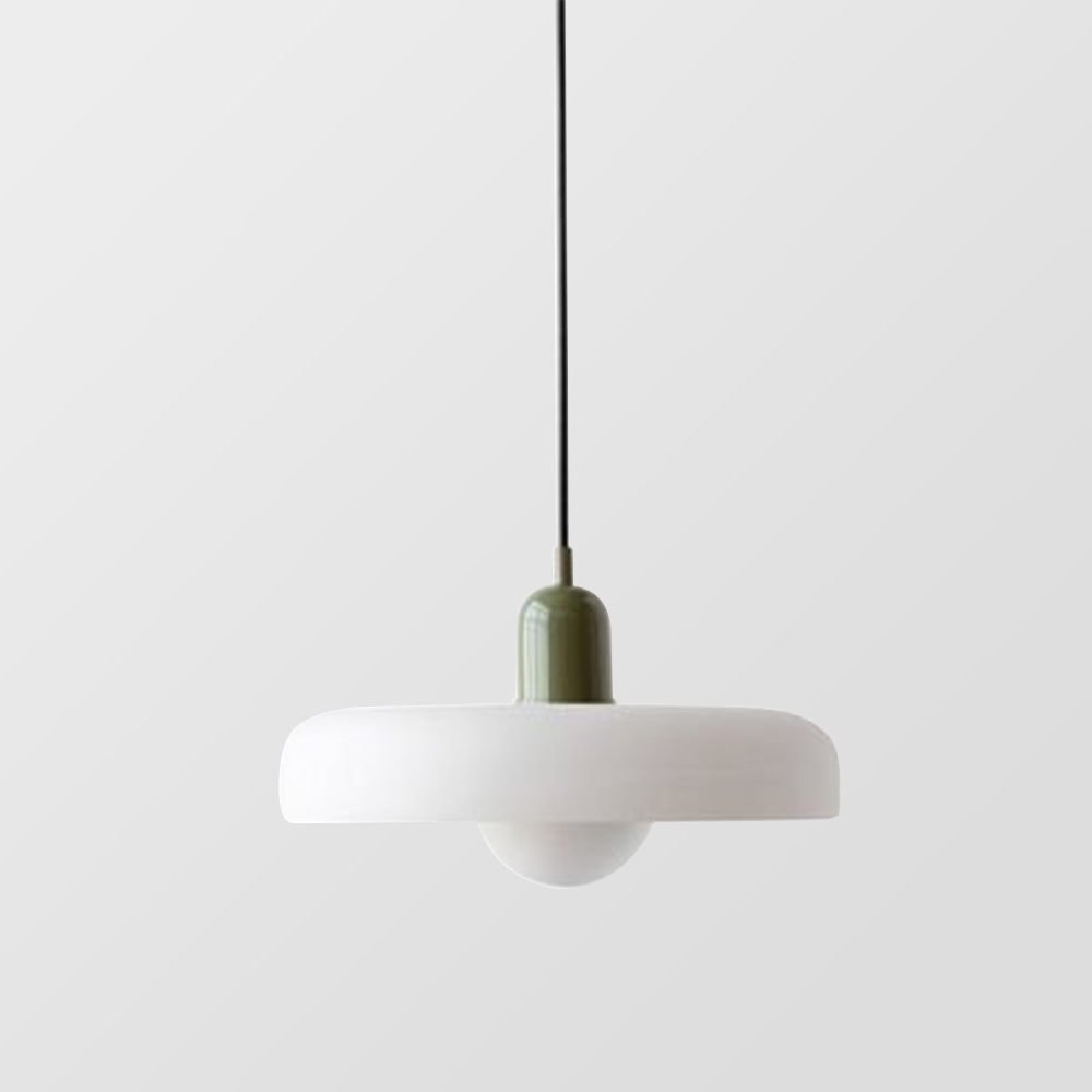 Liora Bauhaus Colored Glass Pendant Light - Adjustable Height Suspension