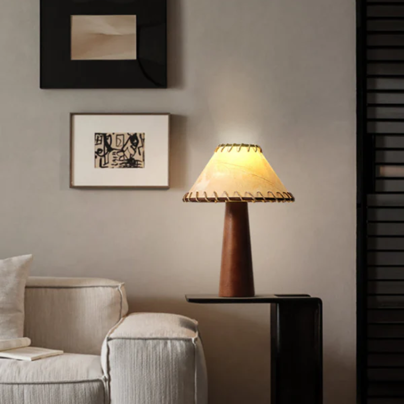 Asteri Natural Wood LED Desk Lamp With Wabi Sabi Soft Glow