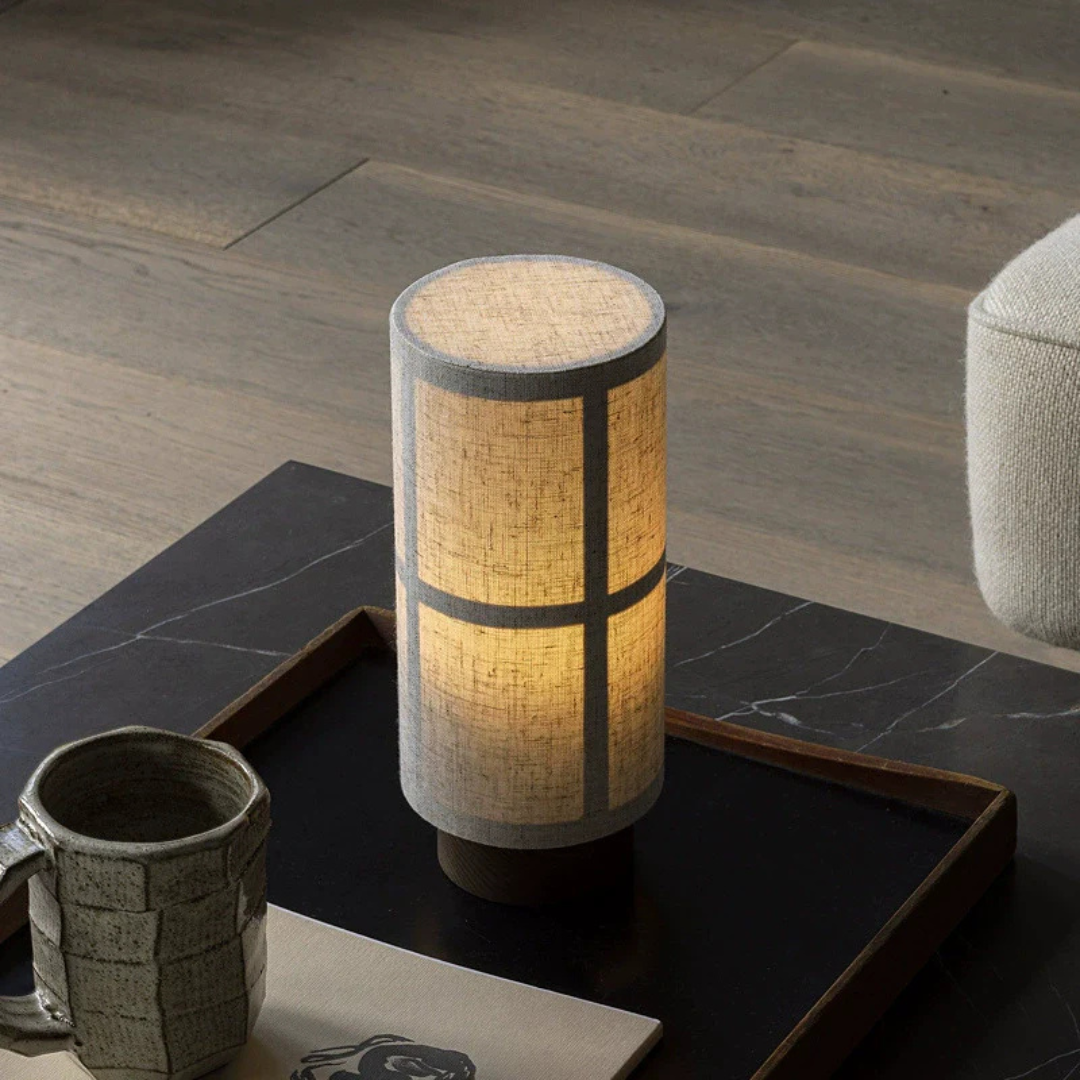 Miyori Nachttischseidenlampe im japanischen Stil mit sanftem Licht