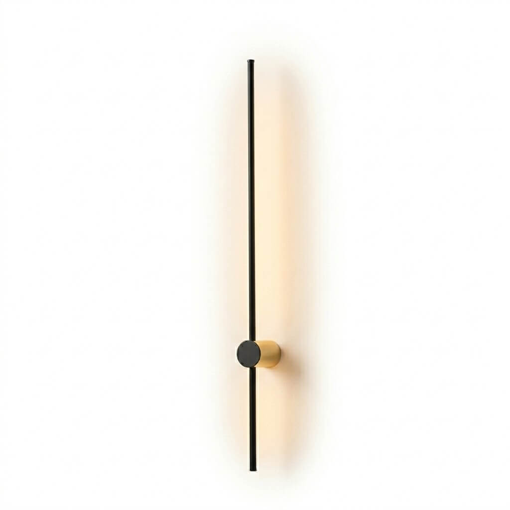 Minimalist Linear Wall Lamp – Black Modern Light for Living/Bedroom - Flindria