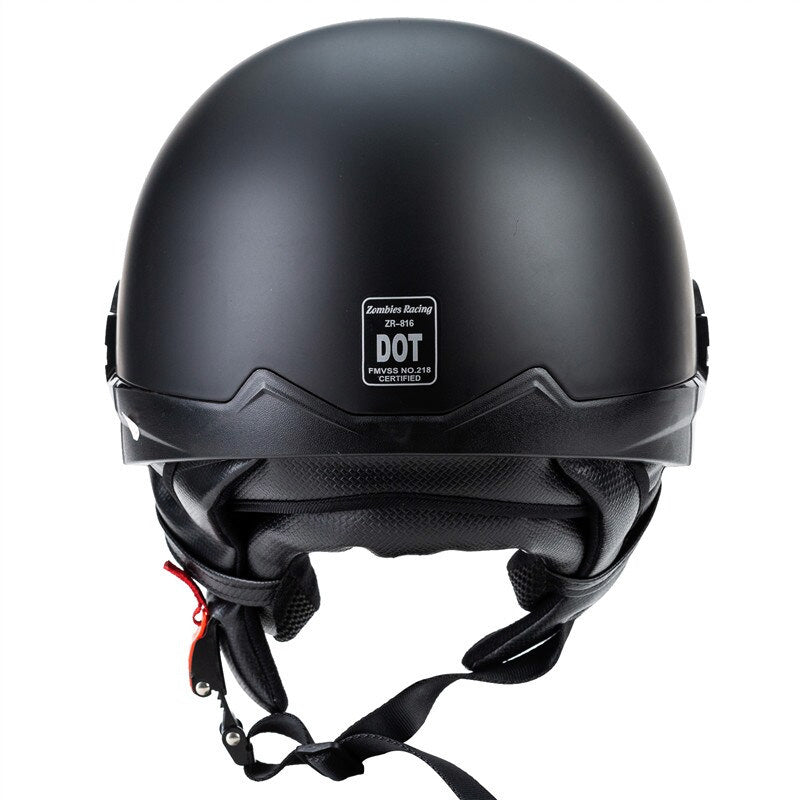 Casco abierto para motocicleta Cruiser — homologado por el DOT, con forro interior extraíble