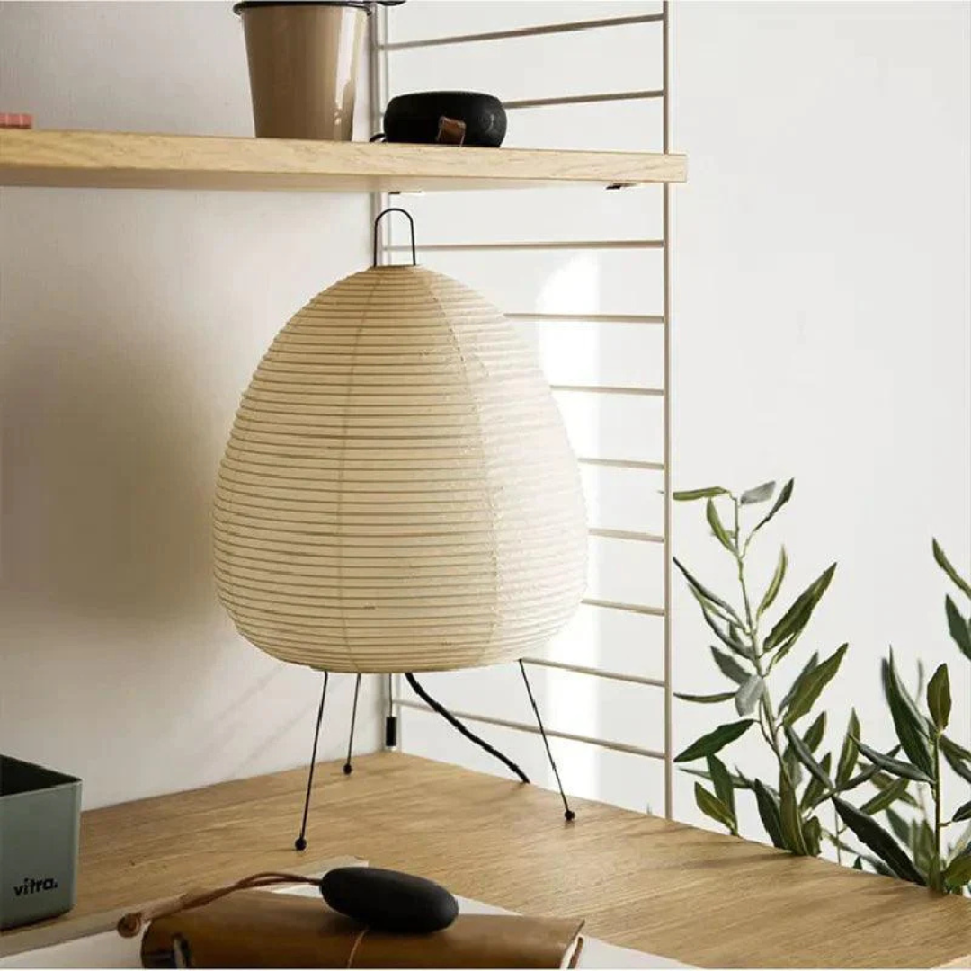 KireiLuma Bamboo Frame Floor Lamp With Shade Of Rice Paper