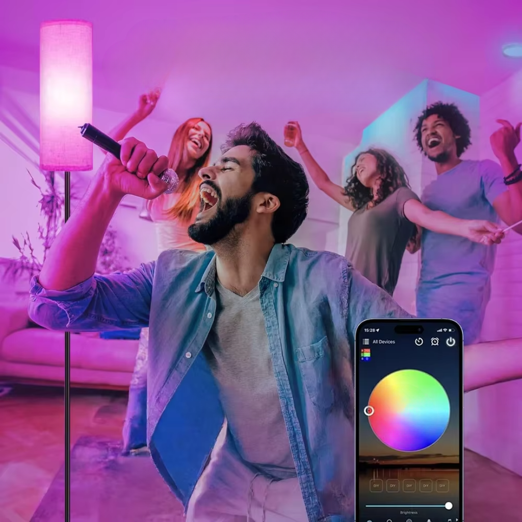 Okos RGB állólámpa — Bluetooth-alkalmazásos vezérlés, nappali és többszínű módok
