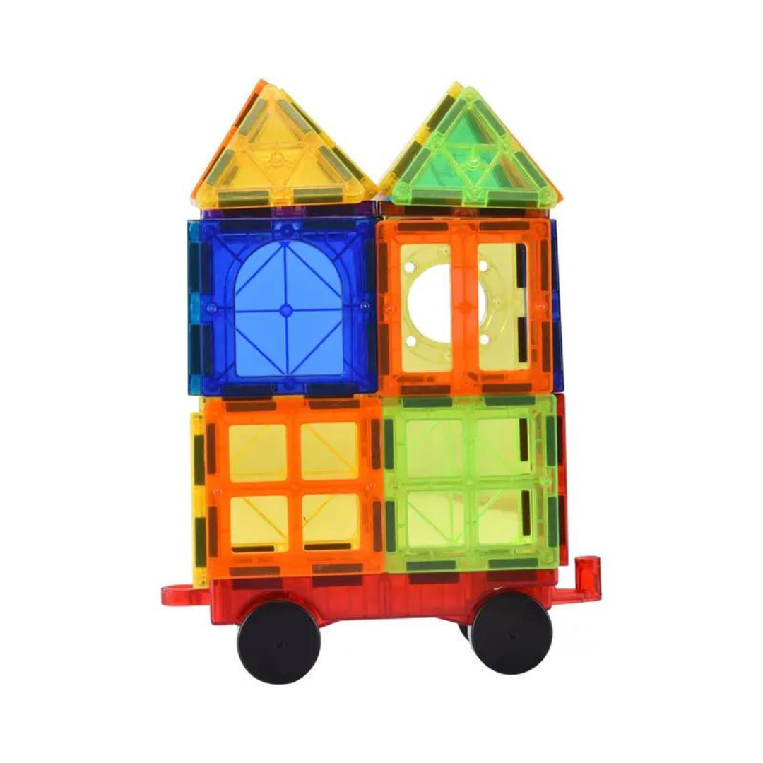 Jogo de construção magnético BuildYourWorld — Blocos coloridos e criativos