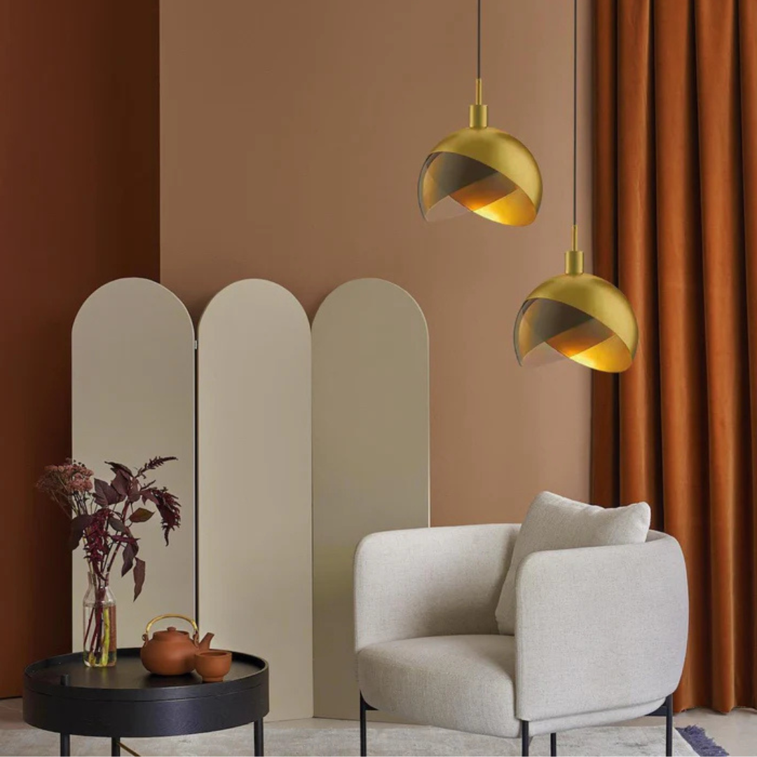 Solara Pendant Light With Glass Globe In Gold Finish For Dining Table