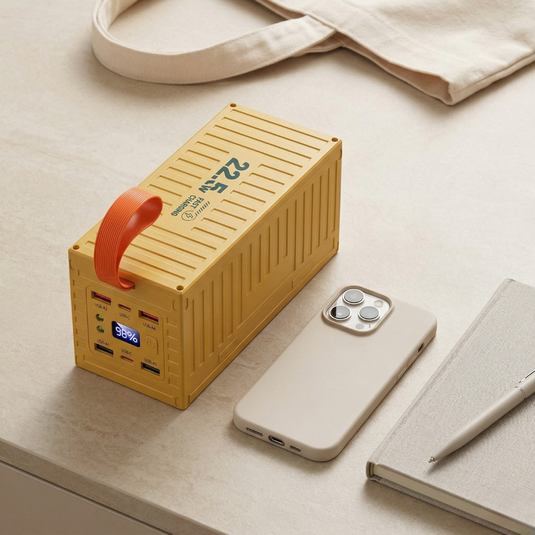סוללת גיבוי ניידת בקיבולת 60000mAh — צג דיגיטלי לניטור הסוללה