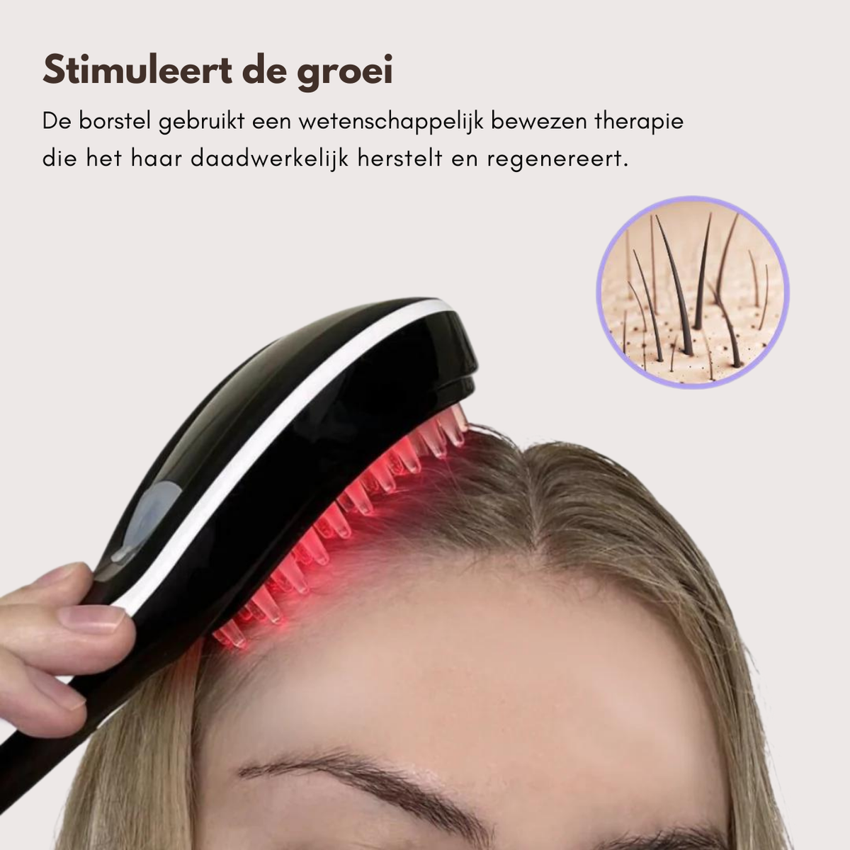 Brosse Gloss pour cheveux 4-en-1 — Stimulateur de croissance des cheveux clairsemés