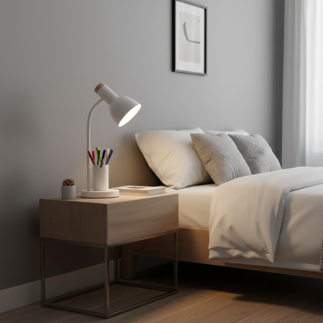 Compact 5W LED Table Lamp Built-In Pen Holder