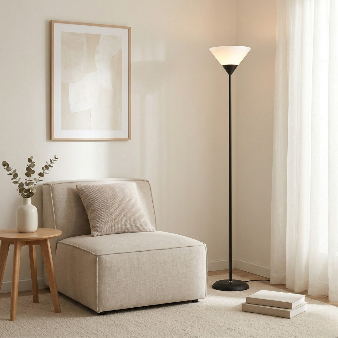 Moderní 60palcová stojací LED lampa, nastavitelný jas, štíhlý profil