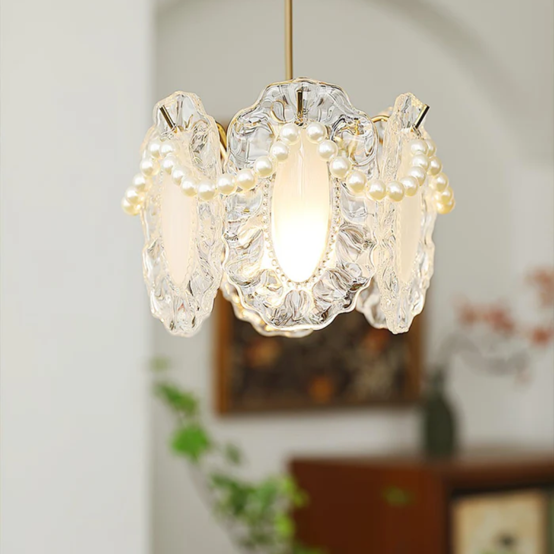 Asteria Pendant Lamp In Bloom Glass Design For Dining And Living Rooms