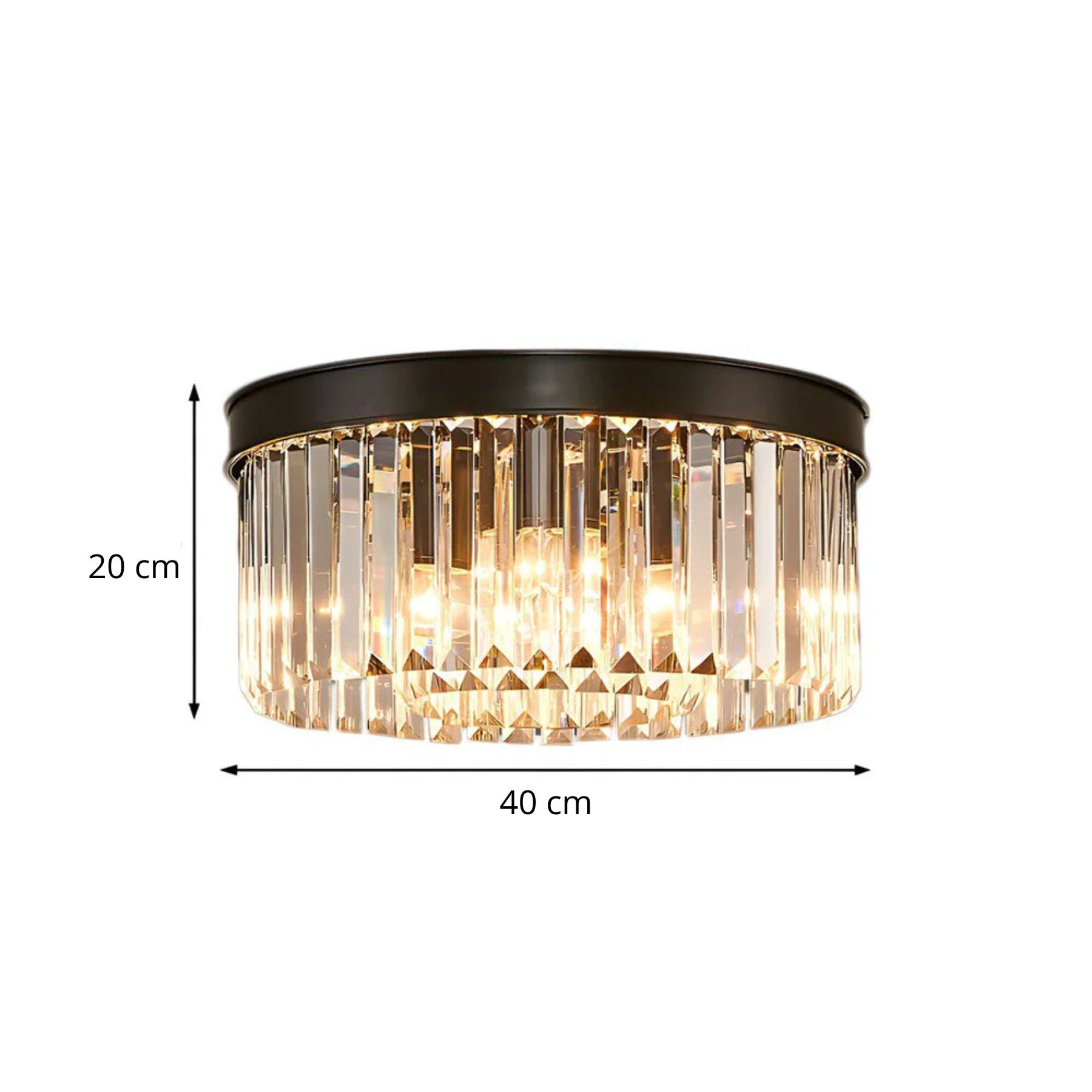 40 Cm Gold Crystal Ceiling Light — 4x E14 Sockets