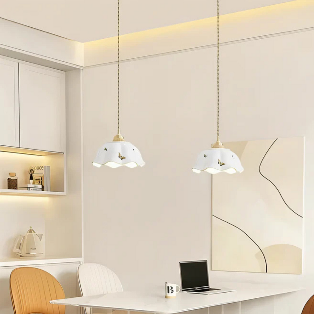 NovaLeaf Butterfly Ceramic LED Pendant Light For Dining Table