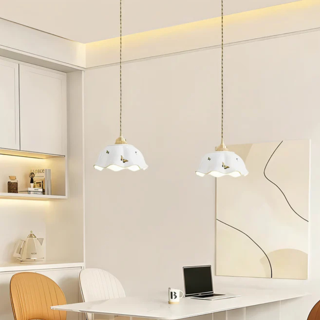 NovaLeaf Butterfly Ceramic LED Pendant Light For Dining Table