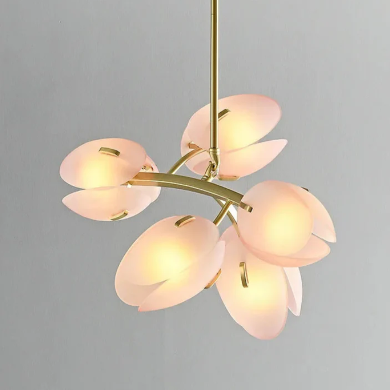 Nova Ceiling Light With Scandinavian Pink Tulip Glass Shade
