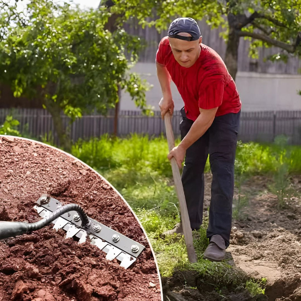 ThriveGard Manual Weeding Rake — Steel Teeth Blade, Ergonomic Grip