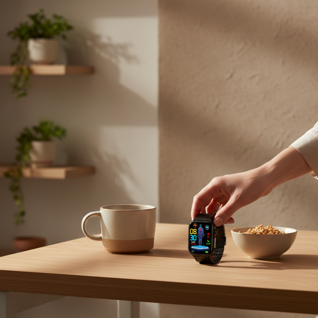 ساعة ذكية مقاومة للماء مع مكالمات عبر البلوتوث — شاشة AMOLED
