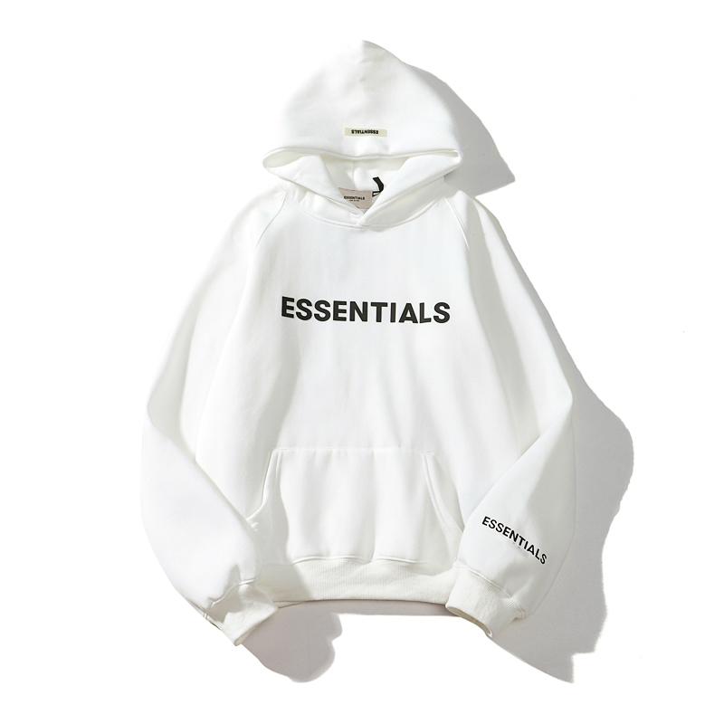 Fear Of God Essentials Hoodie — 100 % bomull, ultramjukt sweatshirtmaterial, känguruficka