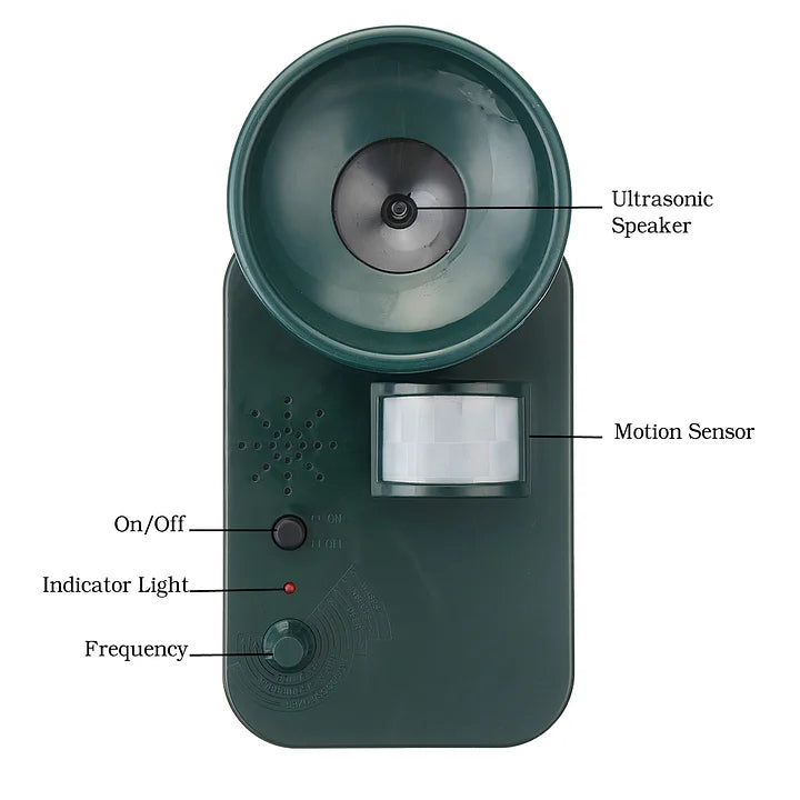 5000sqft 9v Dc Ultra Sonic Cordless Pest Animal Repeller Outdoor Safely Repel Various Animal | Filindra