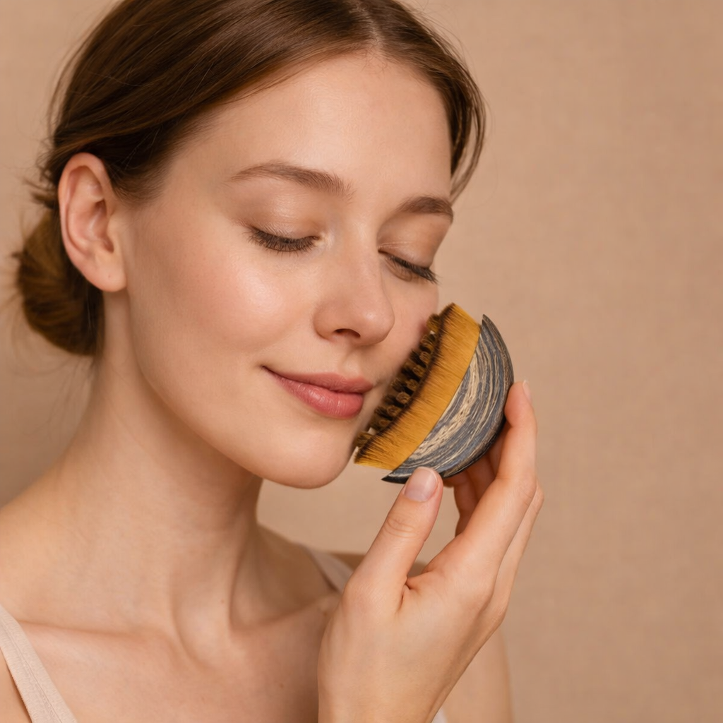 Lymphatic Contour Facial Brush — Oil-Free Dry Massager