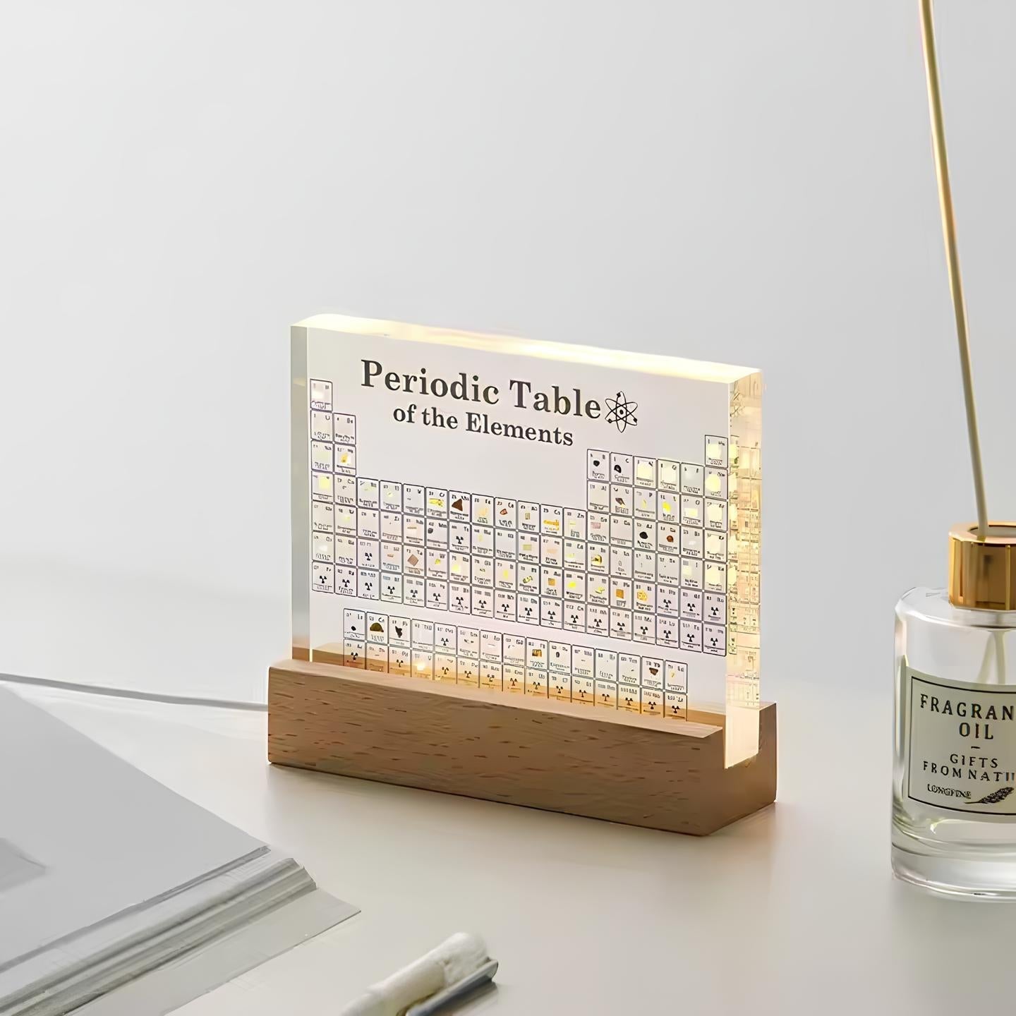 Elementa Lux Backlit Periodic Table Display With Real Samples