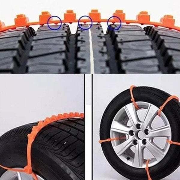 TPU製スノーチェーン 10点セット — 滑り止めグリップ、素早く装着