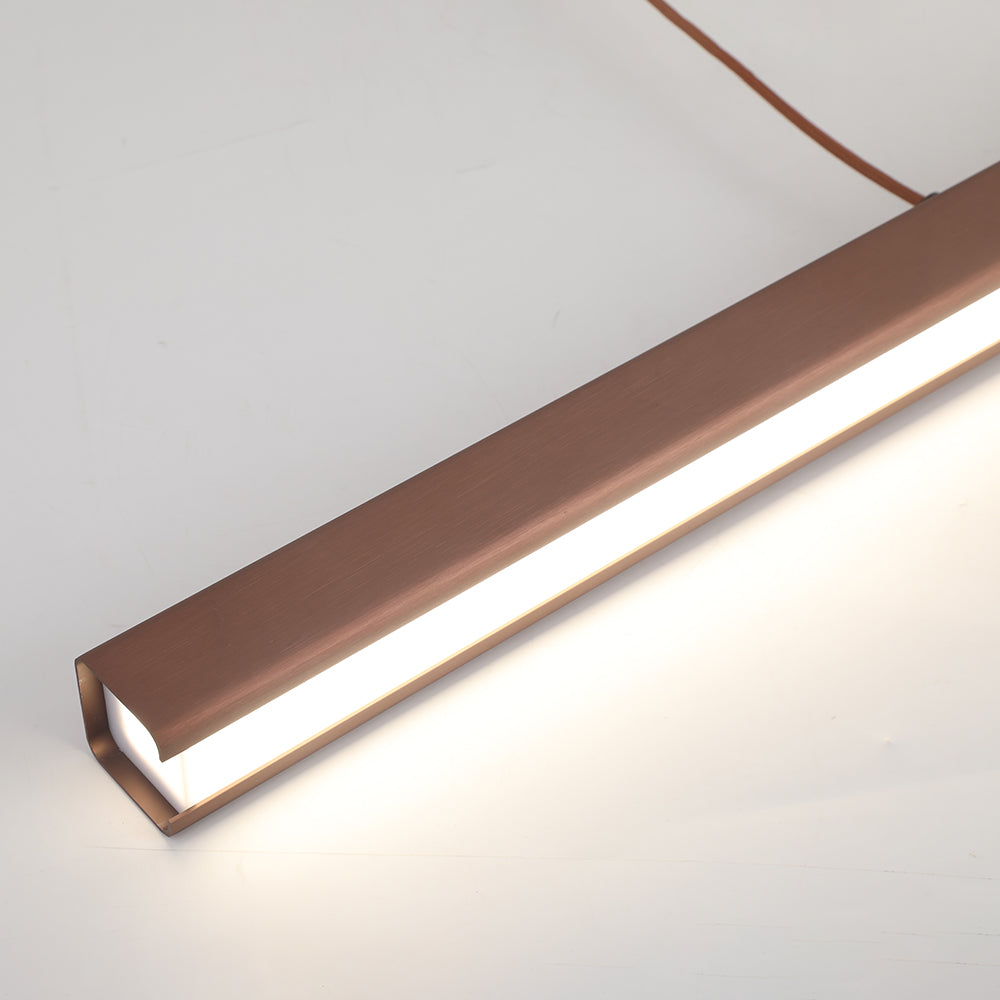 Liniowa lampa wisząca LED Nexis — czarny i brązowy metal