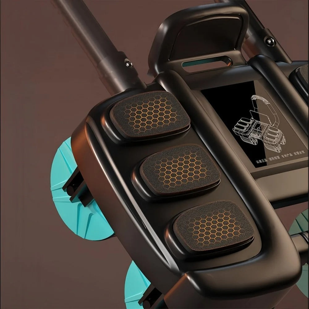 Roda abdominal automática de ressalto com apoios para os cotovelos