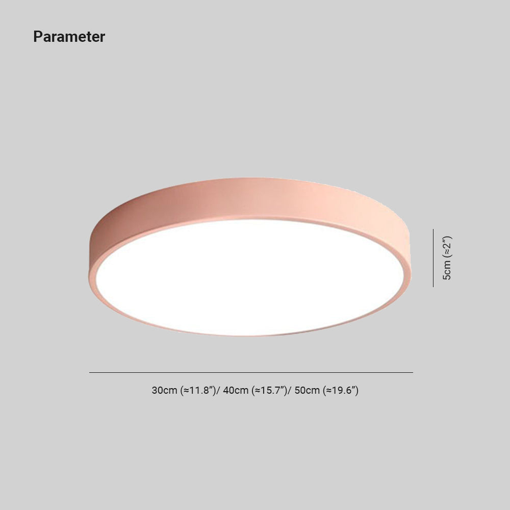 Morandi moderne runde LED-Deckenleuchte, rosa-graues Metall