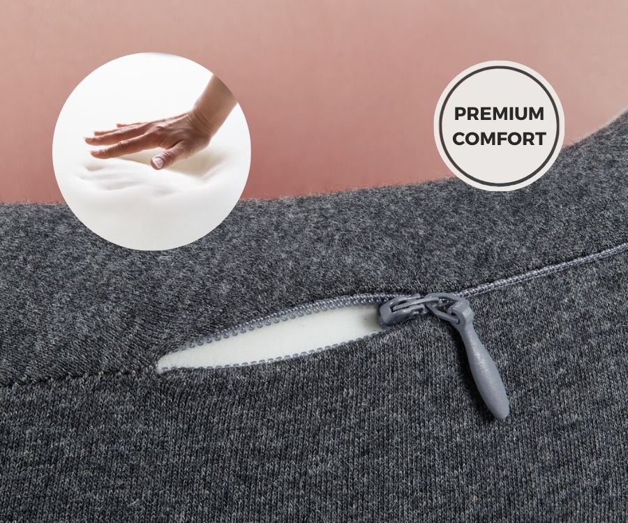 Almofada de viagem para o pescoço em espuma viscoelástica — Ajuste ergonómico e formato compacto para transportar