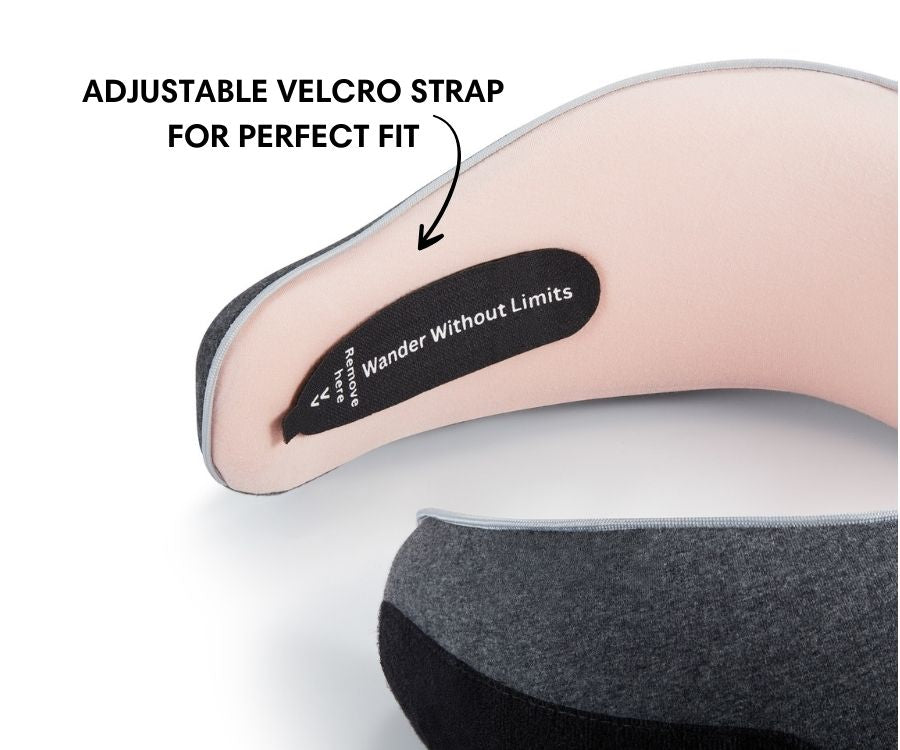 Almofada de viagem para o pescoço em espuma viscoelástica — Ajuste ergonómico e formato compacto para transportar