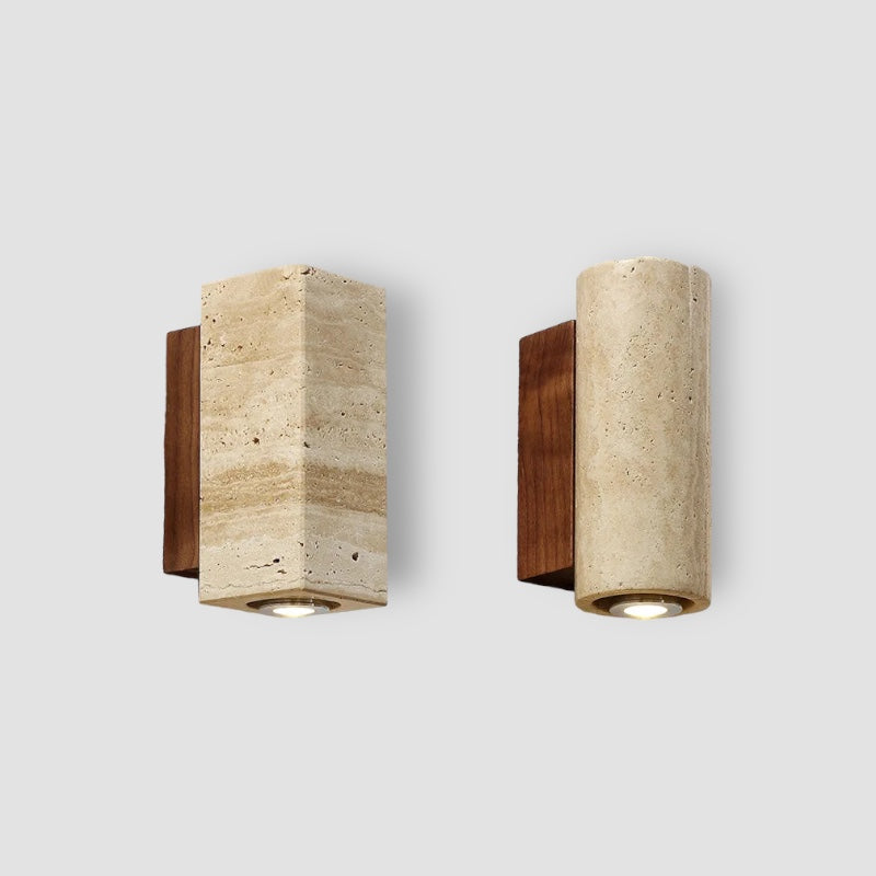 EmberStone Travertine Wall Light With LED For Living Rooms