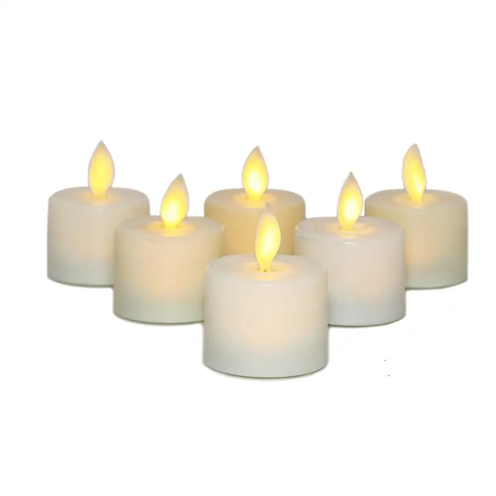 6 velas realistas sem chama com comando | Filindra
