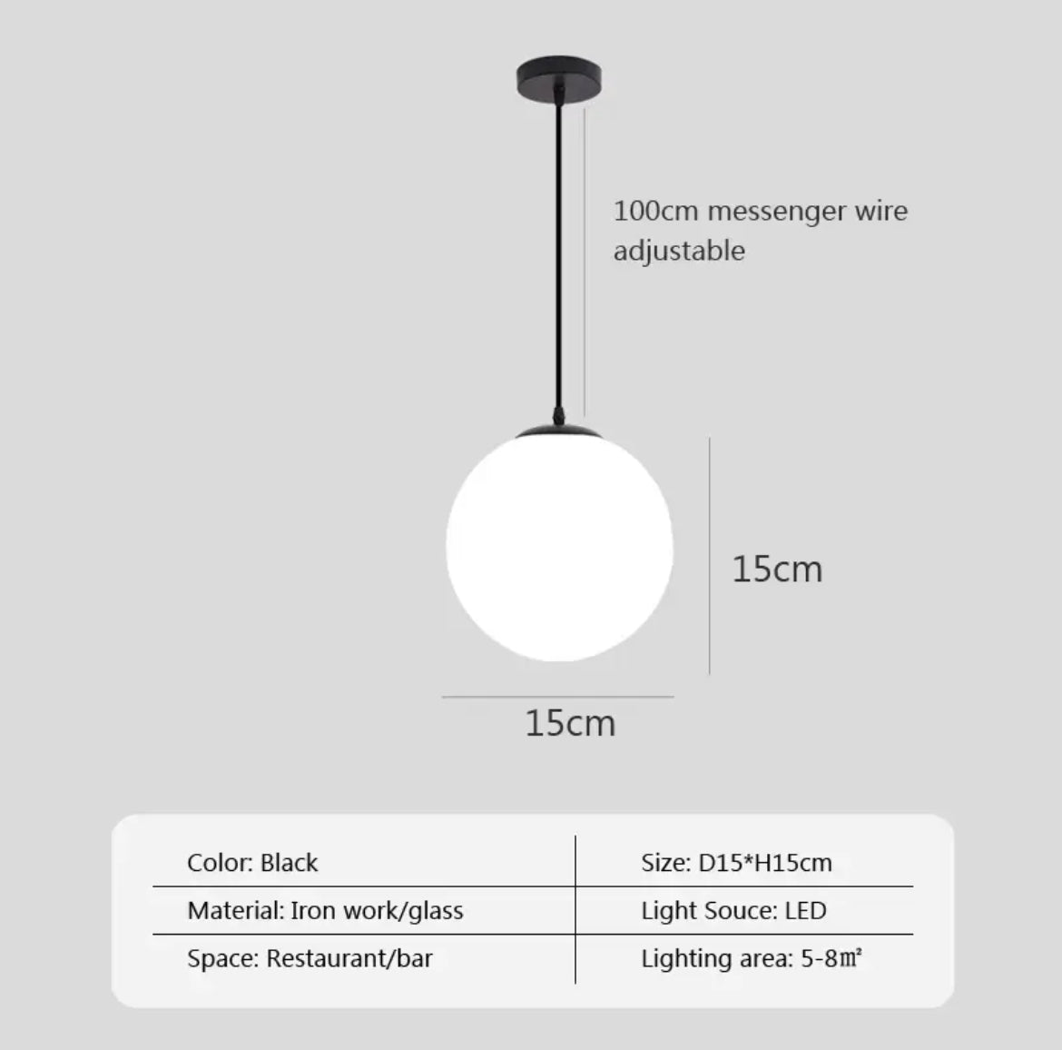 LumoSphere Opal Glass Diffuser Pendant Light For Living Spaces