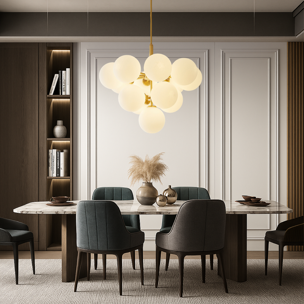 Asterra Nordic Glass Globe Pendant Light With Glass Shades