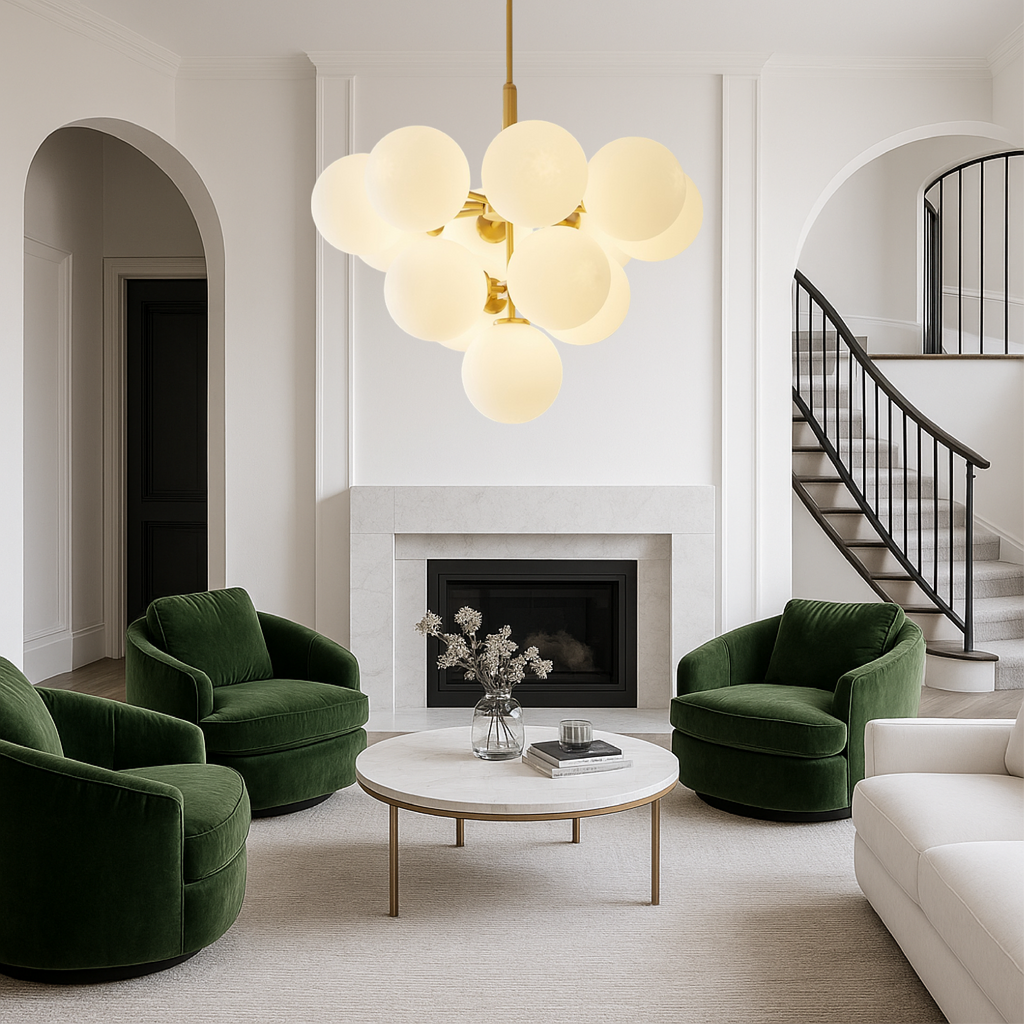 Asterra Nordic Glass Globe Pendant Light With Glass Shades