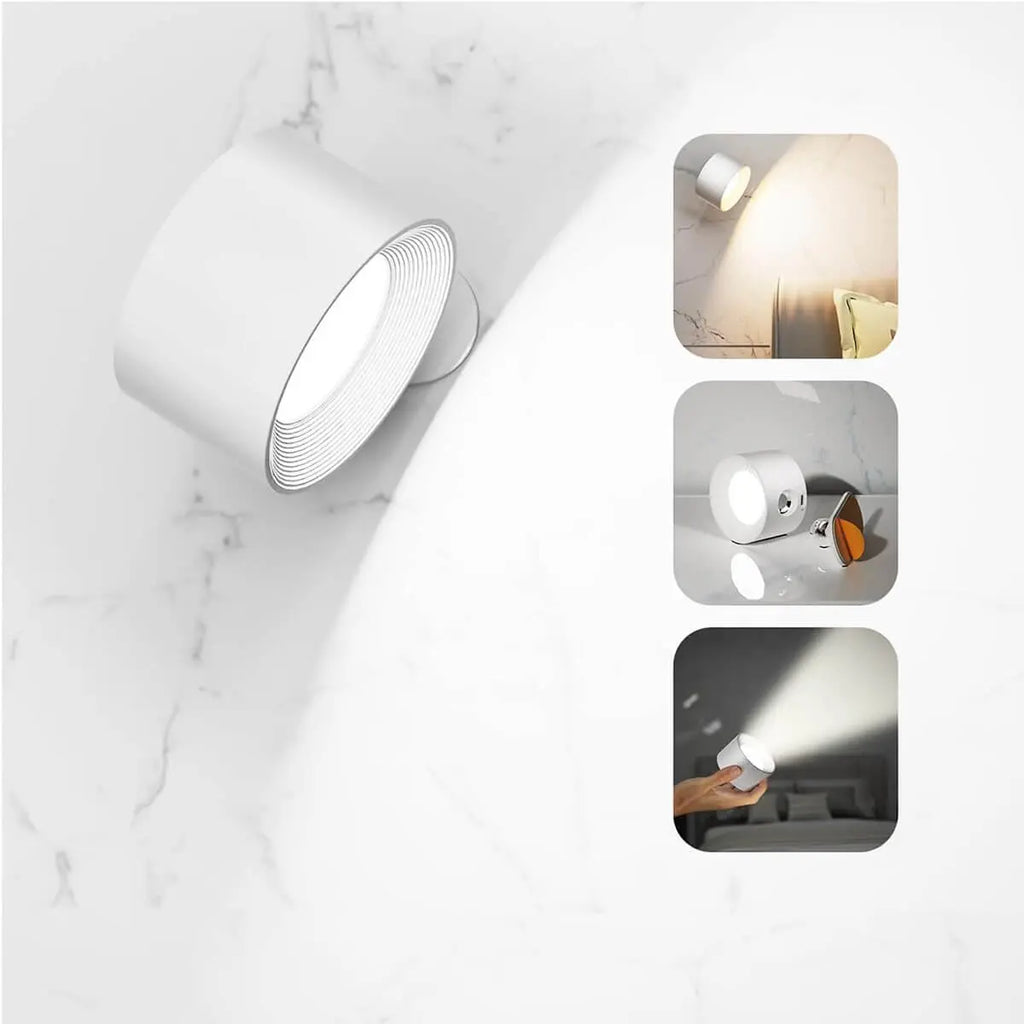 Luz de parede LED sem fios recarregável GlowBeam, ajustável a 360°