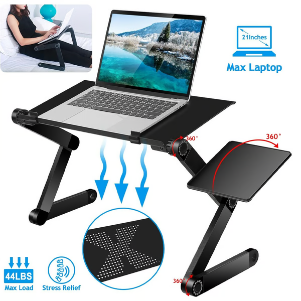 Flex Stand 360° 人間工学ノートパソコンスタンド - 調整可能なワークステーションホルダー