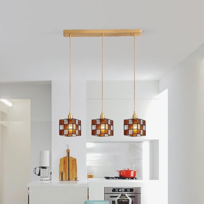 PrismCube Glass Pendant Light For Retro Style Home Decor