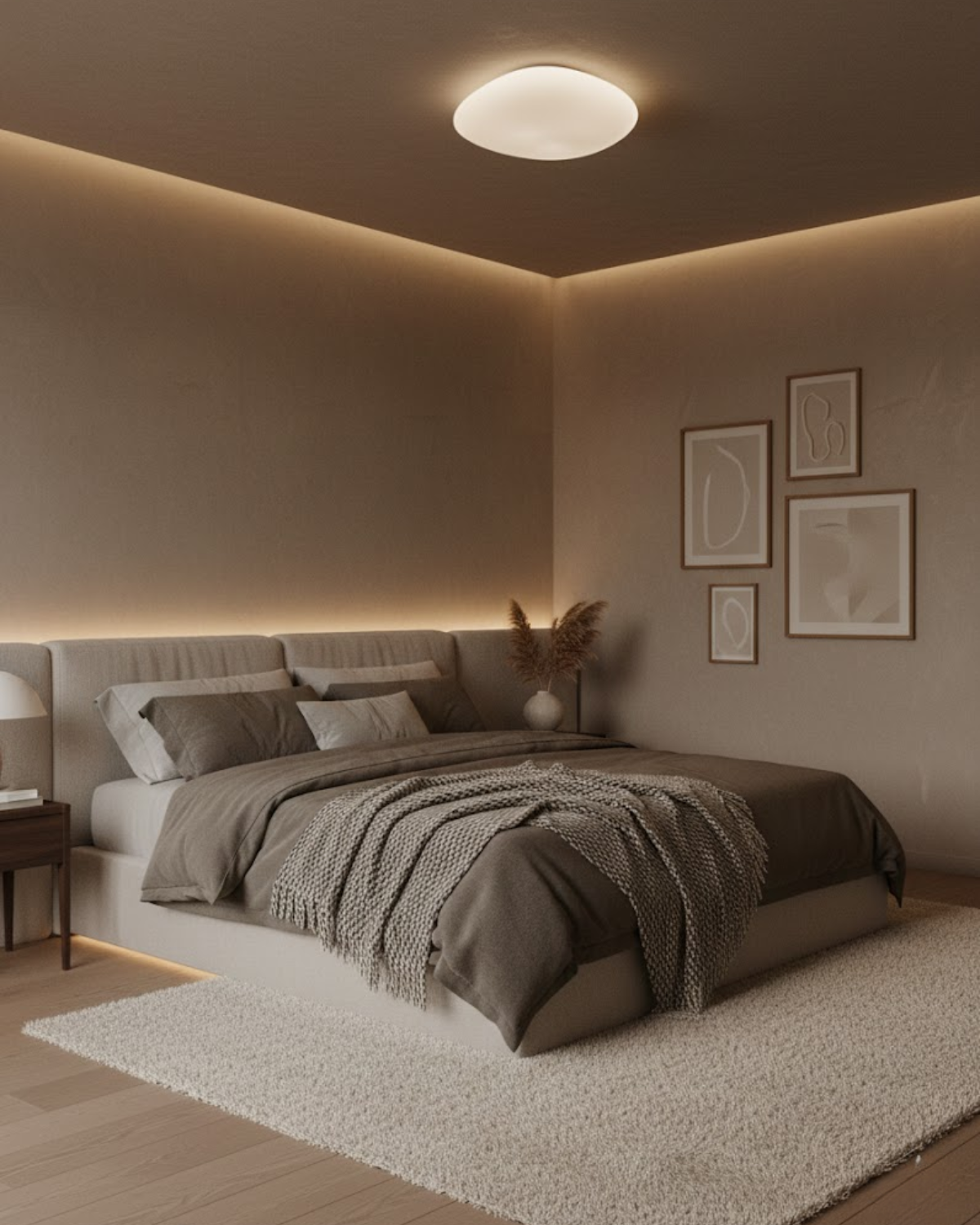 Luz de teto minimalista escandinava — abajur com padrão de estrelas, contornos suaves da estrutura