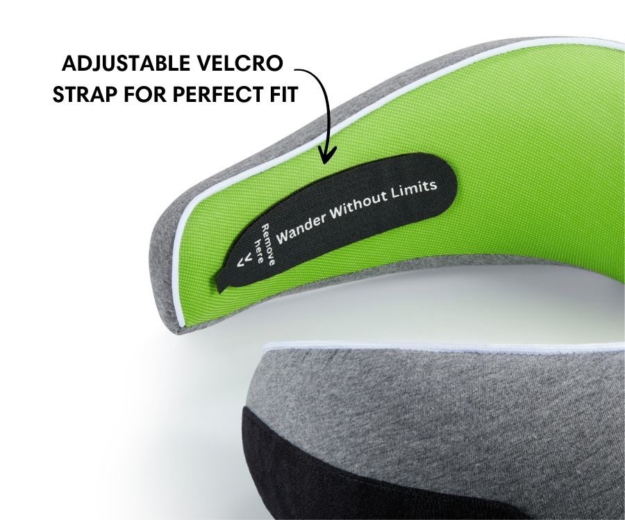 Almofada de viagem para o pescoço em espuma viscoelástica — Ajuste ergonómico e formato compacto para transportar