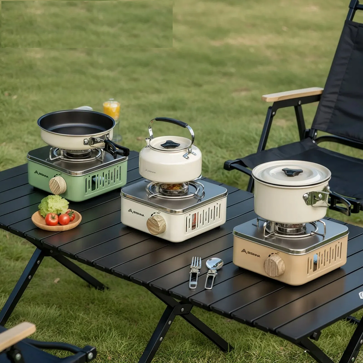 TerraFlame bærbart gasblus 2800 W — let, kompakt ramme