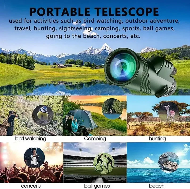 Monokular-Teleskop in Militärqualität mit 8-facher Vergrößerung — Smartphone-Sicht auf über 1000 Yards