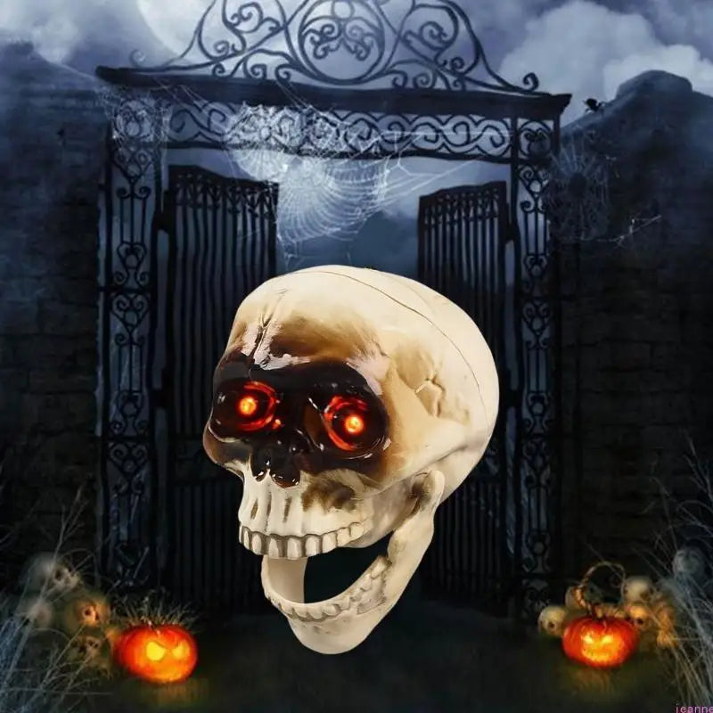 Animated Halloween Skeleton Head with Flashing Eyes | Filindra