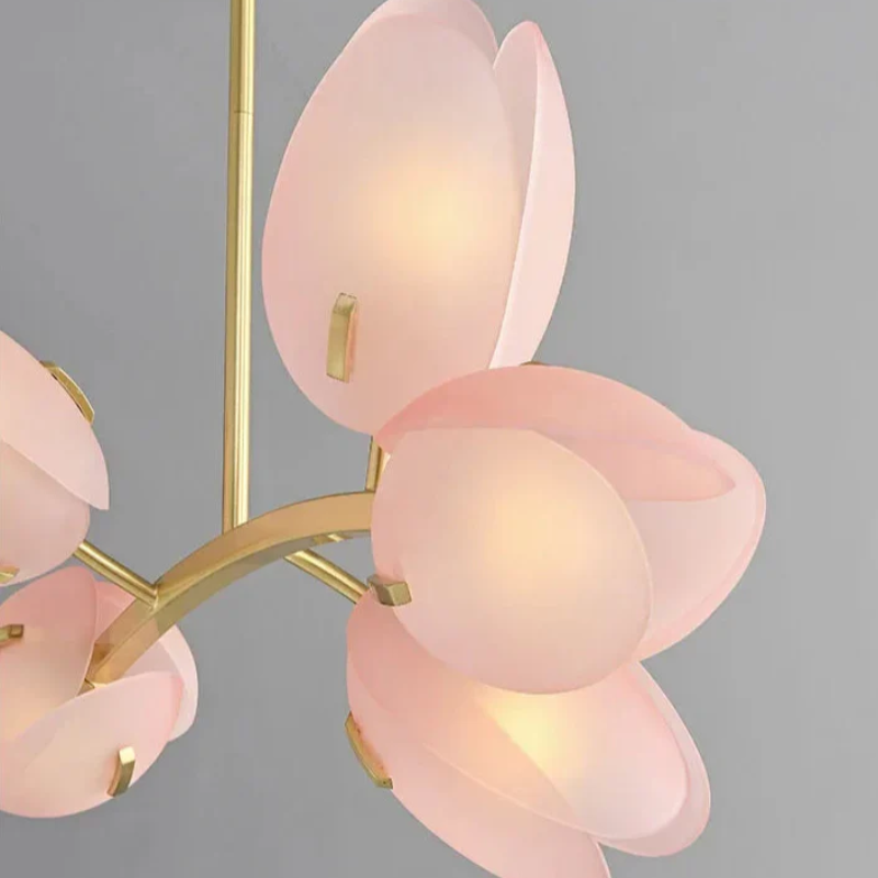 Nova Ceiling Light With Scandinavian Pink Tulip Glass Shade